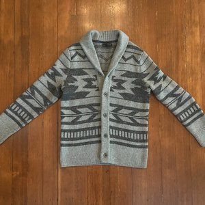 Men's Banana Republic Wool Cardigan Sweater - Aztec Print - Medium